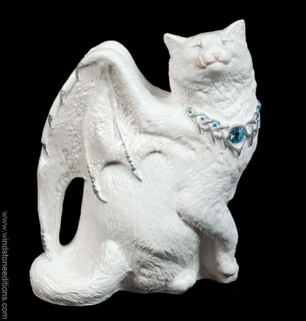 bat-winged flap cat - snow white