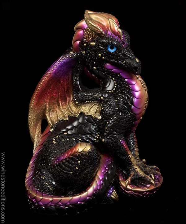Windstone Editions collectible dragon figurine - Male Dragon - Black Gold