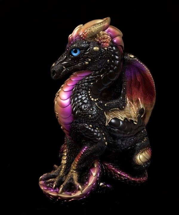 Windstone Editions collectable dragon sculpture - Male Dragon - Black Gold