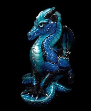 Windstone Editions collectable dragon sculpture - Male Dragon - Blue Morpho