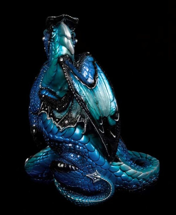 Windstone Editions collectible dragon figurine - Male Dragon - Blue Morpho