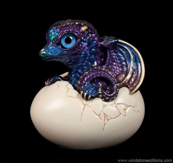 Windstone Editions collectible dragon figurine - Hatching Dragon (version 2) - Peacock
