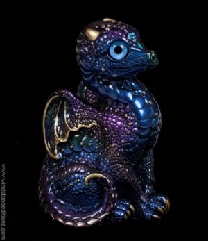 Windstone Editions collectible dragon figurine - Baby Dragon - Peacock