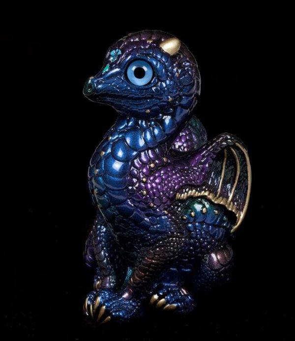 Windstone Editions collectable dragon sculpture - Baby Dragon - Peacock