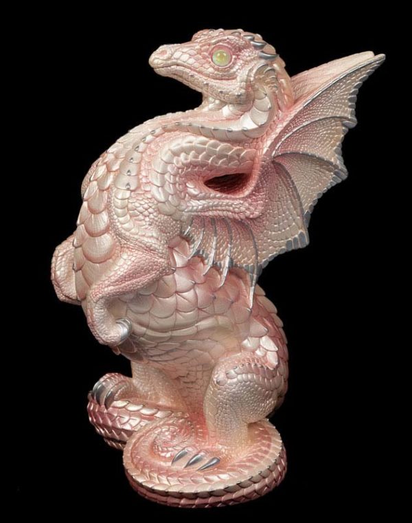 Windstone Editions collectable dragon sculpture - Rising Spectral Dragon - Shell Pink