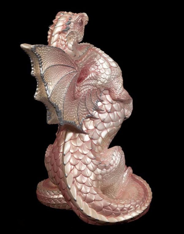 Windstone Editions collectible dragon figurine - Rising Spectral Dragon - Shell Pink