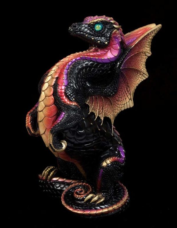 Windstone Editions collectable dragon sculpture - Rising Spectral Dragon - Black Gold