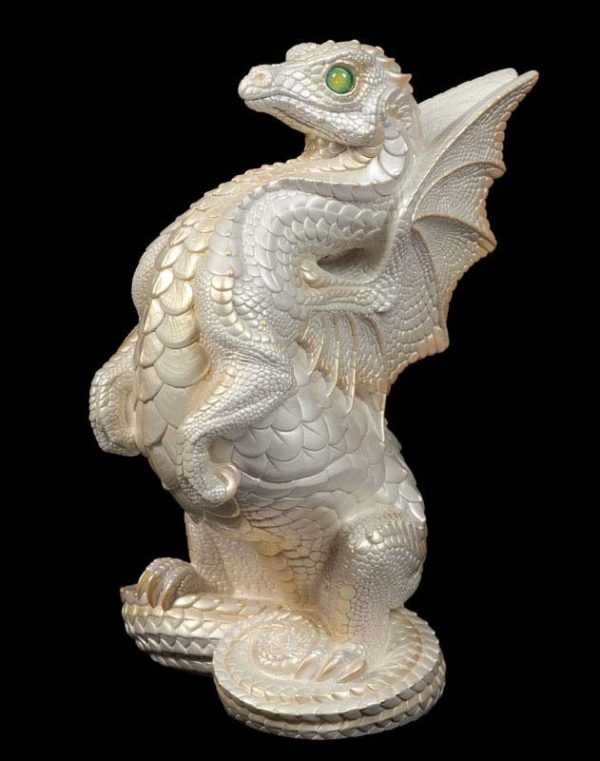 Windstone Editions collectable dragon sculpture - Rising Spectral Dragon - White