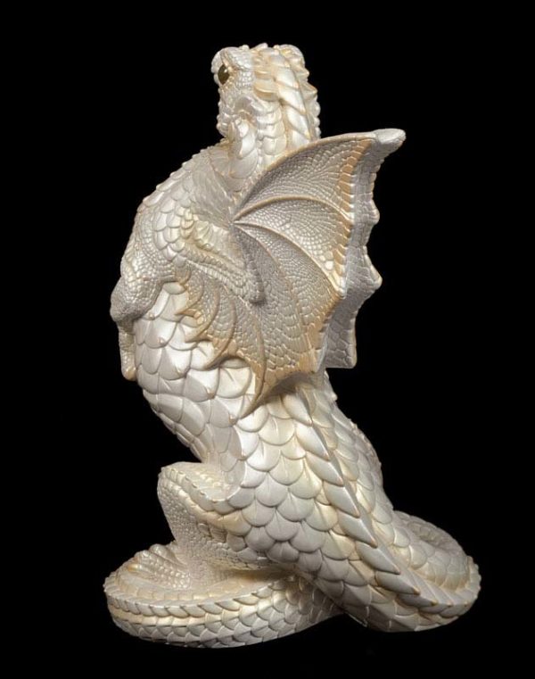Windstone Editions collectible dragon figurine - Rising Spectral Dragon - White