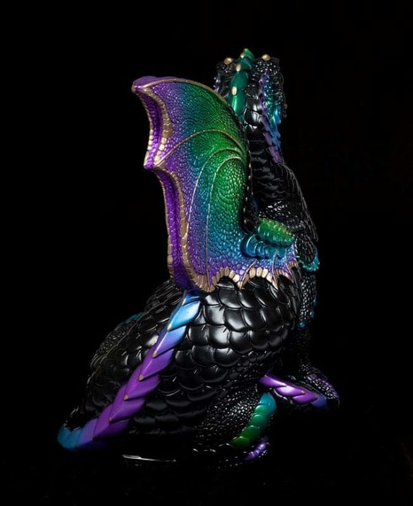 Windstone Editions collectible dragon figurine - Spectral Dragon - Black Violet Peacock