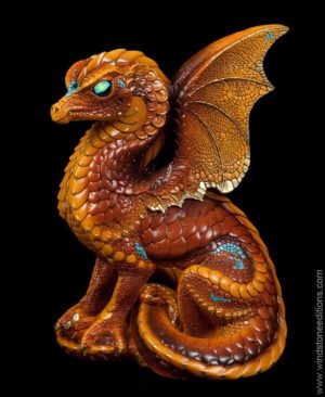 Windstone Editions collectible dragon figurine - Spectral Dragon - Brown