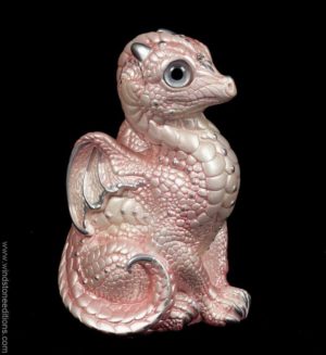 Windstone Editions collectible dragon figurine - Baby Dragon - Shell Pink