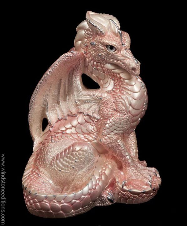 Windstone Editions collectible dragon figurine - Male Dragon - Shell Pink