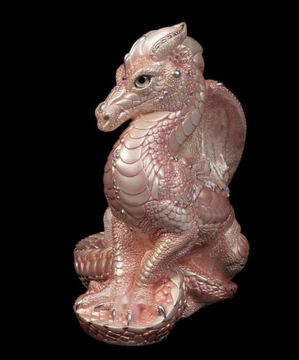 Windstone Editions collectable dragon sculpture - Male Dragon - Shell Pink