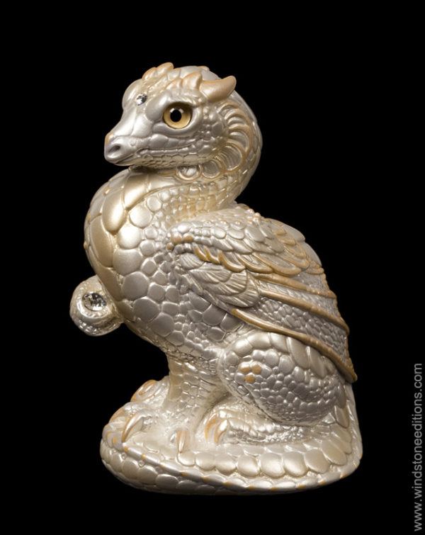 Windstone Editions collectible dragon figurine - Mini Keeper Dragon - White
