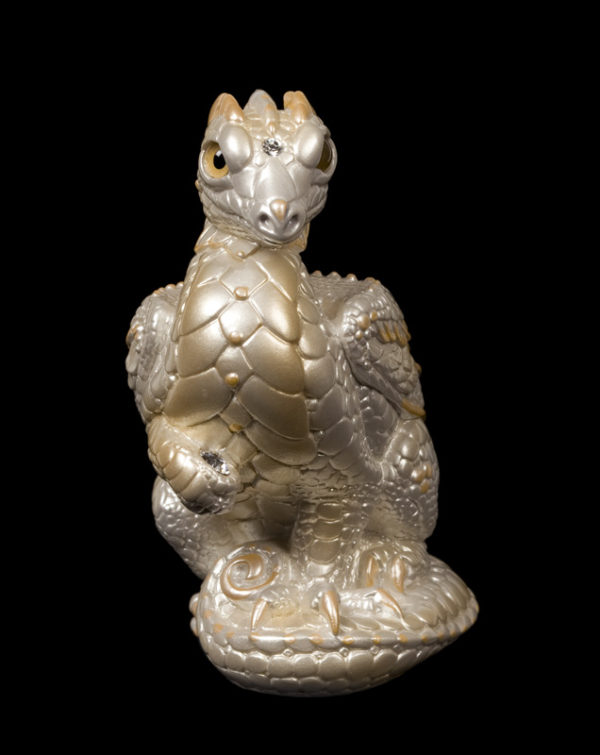Windstone Editions collectable dragon sculpture - Mini Keeper Dragon - White