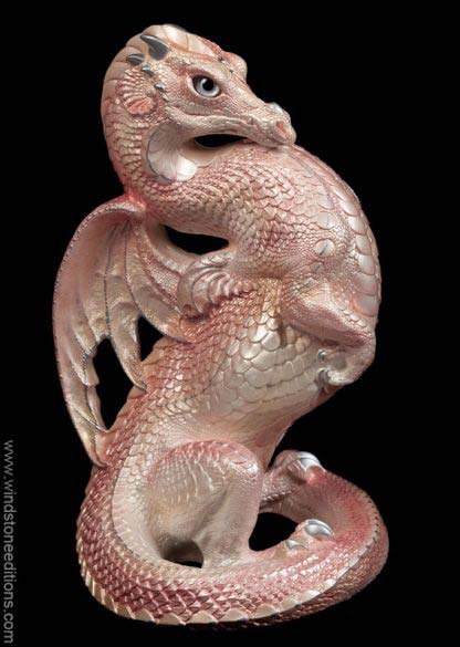Windstone Editions collectible dragon figurine - Emperor Dragon - Shell Pink