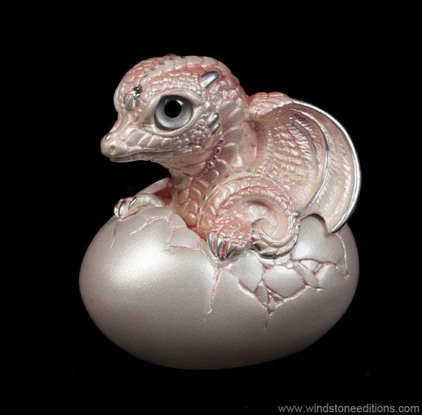 Windstone Editions collectible dragon figurine - Hatching Dragon (version 2) - Shell Pink