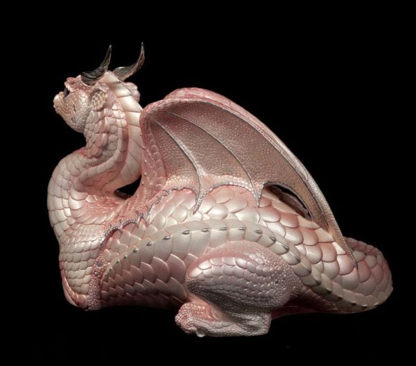 Windstone Editions collectible dragon figurine - Lap Dragon - Shell Pink