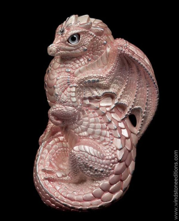 Windstone Editions collectible dragon figurine - Young Dragon - Shell Pink