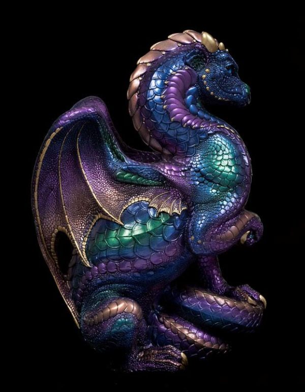 Windstone Editions collectible dragon figurine - Secret Keeper - Peacock
