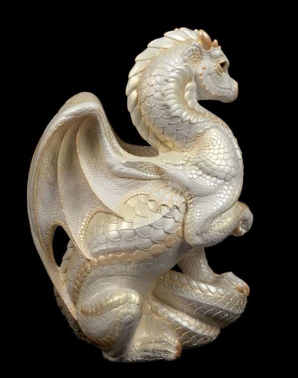 Windstone Editions collectible dragon figurine - Secret Keeper - White