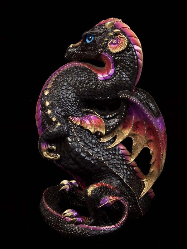 Windstone Editions collectable dragon sculpture - Emperor Dragon - Black Gold