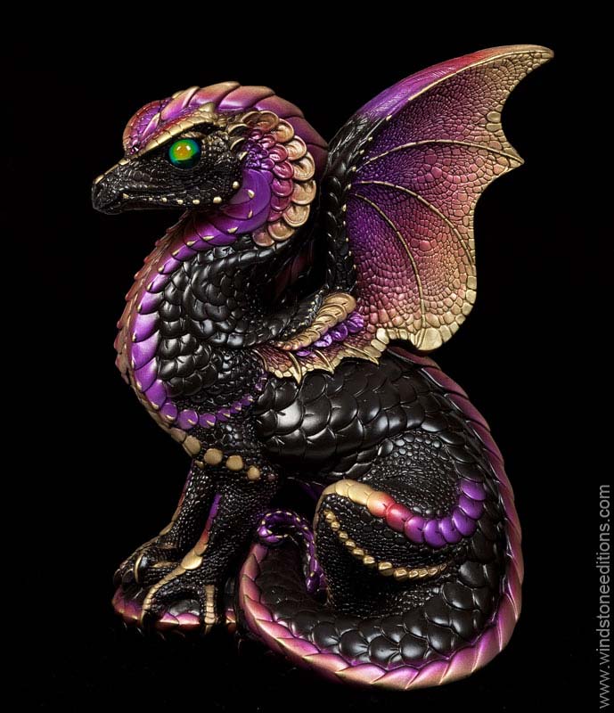 Windstone Editions collectible dragon figurine - Spectral Dragon - Black Gold