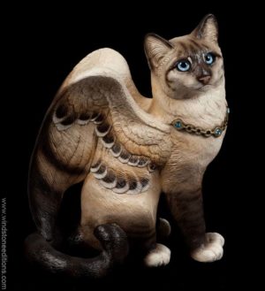 Large Bird-Winged Flip Flap Cat - Lynx Point Siamese