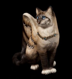 Large Bird-Winged Flip Flap Cat - Lynx Point Siamese