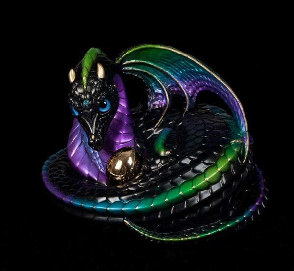 Mother Coiled Dragon - Black Violet Peacock