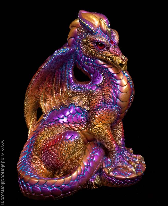 Windstone Editions collectible dragon figurine - Male Dragon - Violet Flame