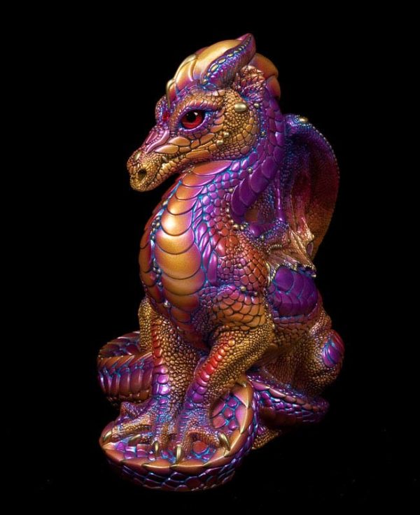 Windstone Editions collectable dragon sculpture - Male Dragon - Violet Flame