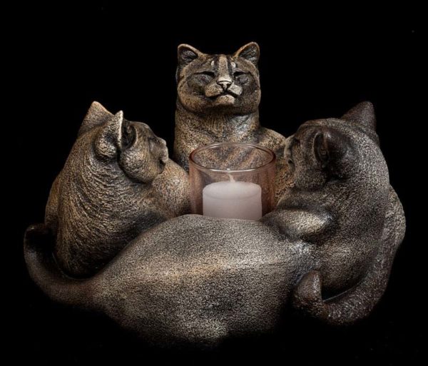 Trio of Cats Candle Lamp
