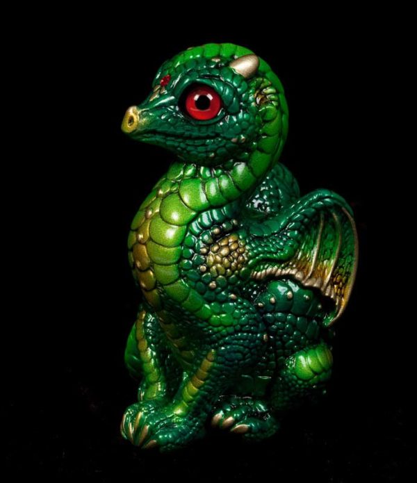 Windstone Editions collectable dragon sculpture - Baby Dragon - Emerald