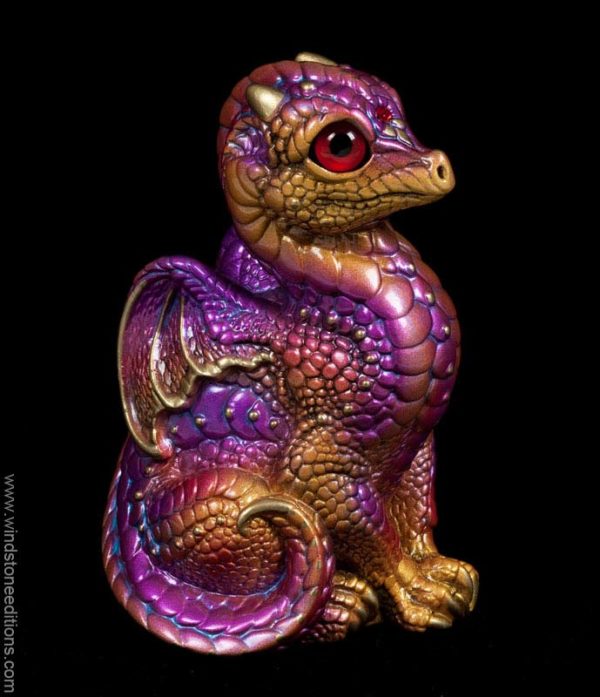 Windstone Editions collectible dragon figurine - Baby Dragon - Violet Flame