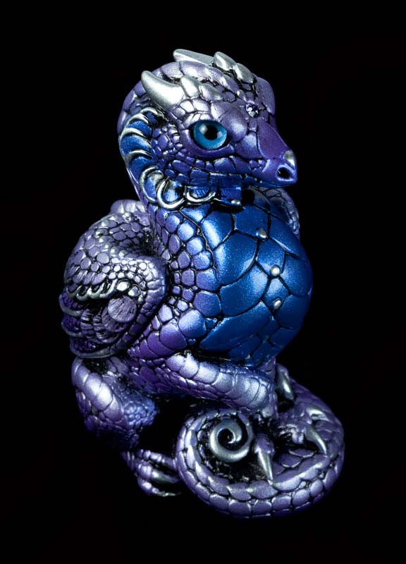 Windstone Editions collectable dragon sculpture - Mini Keeper Dragon - Tanzanite