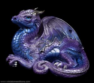 Windstone Editions collectible dragon figurine - Old Warrior Dragon - Tanzanite