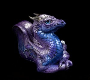 Windstone Editions collectable dragon sculpture - Old Warrior Dragon - Tanzanite