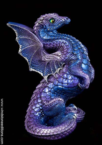 Windstone Editions collectible dragon figurine - Rising Spectral Dragon - Tanzanite