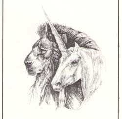 1705 Unicorn with Lion print by Melody Peña