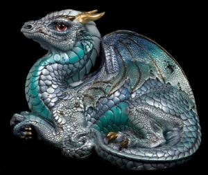 Atlantis Blue Old Warrior Dragon by Windstone Editions