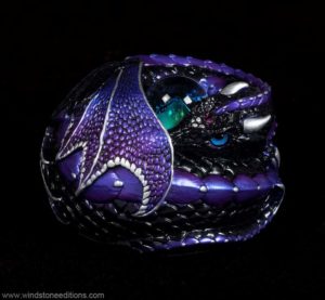 Black Magic Curled Dragon by Windstone Editions