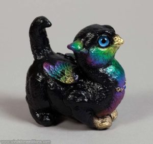 Black Rainbow Crouching Griffin Chick by Windstone Editions
