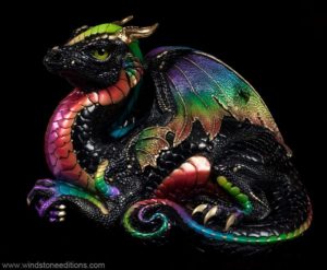 Black Rainbow Old Warrior Dragon by Windstone Editions