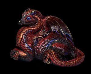 Windstone Editions collectible dragon figurine - Female Hearth Dragon - Carnelian