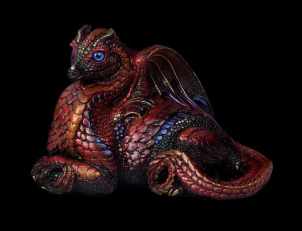 Windstone Editions collectable dragon sculpture - Female Hearth Dragon - Carnelian