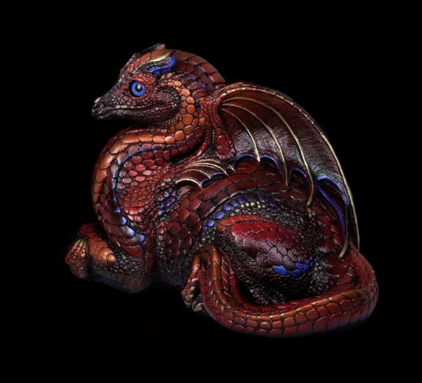 Windstone Editions collectible dragon figurine - Female Hearth Dragon - Carnelian