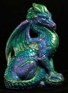 Intense Violet Emerald Peacock Male Dragon by Windstone Editions