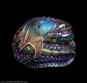 Oil Spot Curled Dragon by Windstone Editions